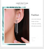 Modian Long Tassel Drop Earrings for Women Wedding Genuine 925 Sterling Silver Sparkling Clear CZ Dangle Earring Luxury Jewelry