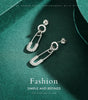 Modian 925 Sterling Silver Earring For Women Girls Dazzling Swing Pin Clear CZ Stud Earrings Trendy Brooch Wedding Fine Jewelry