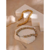 Thick Stainless Steel Chain Cuff Bracelet in Gold-Tone or Mixed-Metal Finish - Image 4