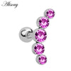 1PC Zircon CZ Leaf Heart Star Flower Ear Studs Cartilage Earring for Women Stainless Steel Small Ear Piercing Jewelry - Image 20