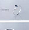 Modian Classic Simple Stackable Finger Slim Ring for Women Genuine 925 Sterling Silver Blue Crystal Ring Fine Jewelry Bijoux