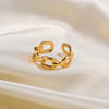 Twisted Link Chain Open Rings Stainless Steel Jewelry Gold Plated Adjustable Finger Rings For Women Party Gift - Image 5