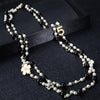 long pendants layered Camellia pearl necklace collares de flower party jewelry - Image 1