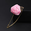 Ribbon Rose Flower Golden Leaf Brooch Pin for Men Women Silk Buttonhole Groomsmen Party Prom Suit Accessories - Image 25