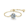5 Style Clear CZ Link Chain Ring Silver Adjustable Charm Gold Color Rings For Women Wedding Jewelry - Image 16