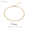 Charm Geometric Snake Chain Necklace Stainless Steel Jewelry Golden Metal Texture брелок Women Gift - Image 1