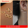Stainless Steel 1 Pair Minimalist Huggie Hoop Earrings For Women Gold Color Tiny Round Circle 6/8/10mm Punk Unisex Rock Earring - Image 1
