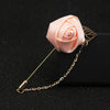 1 Pcs Ribbon Men Rose Flower Golden Leaf Brooch Pin Suit Lapel Men Wedding Boutonniere Brooch Jewelry - Image 12