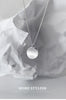 MODIAN Classic Pure 925 Sterling Silver Geometric Concave Round Pendant Necklace for Women Simple Necklace Fine Jewelry