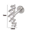 Surgical Steel Labret Stud with Cubic Zirconia Top for Lip Cartilage Helix and Conch 16G - Image 9