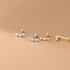Silver Minimalism Charm Zircon Geometric Bead Stud Earrings for Women Korean Teen Party Jewelry Gift - Image 3