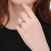 Retro Filigree Stainless Steel Ring Cutout Elegant Gold Color Finger Rings Jewelry Wedding Gift for Women Friend - Image 2