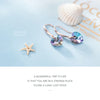 Modian Authentic 925 Sterling Silver Charm Ear Heart Shape Rainbow Crystal Dangle Earrings for Women Lady Jewelry Gift