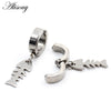 2pc Punk Stainless Steel Heart Star Cross Dangle Ear Clip Cuff Circle Earrings For Men Women No Pierced Fake Ear Jewelry - Image 16