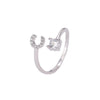 Buyee Silver Female Ring Finger White Zircon A-Z Letter Open Ring for Women Party Jewelry Circle - Image 8