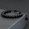 Black Bead Bracelet with 4 mm 6 mm or 8 mm Beads and Adjustable Fit - Image 3