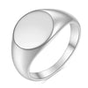 Women Signet Ring Polished Seal Chunky Oval Width Ring Stainless Steel Simple Punk Jewelry Accessories - Image 8
