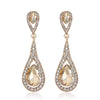 Champagne Crystal Earrings Gold Color Jewelry Female Bricons Wedding Long Big Drop Earrings For Women - Image 34