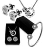 Interlocking Hoop Jewelry Kit Ladies, Rose Gold Tone Steel CZ Stone Necklace Earrings Bracelet Set Casual Daily Wear - Image 9
