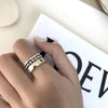 Ventfille Silver Thick Simple Wave Light-shaped Double-layer Rings Couple Ring Female Gift - Image 10