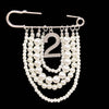 Handmade Metal Pearl Chain Greek Sorority Rhinestone Initial Number1 To Number 31 Brooches Apparel Jewelry - Image 2