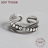 Vintage Punk Silver Rings Simple Twist Weaving Multilayer Geometric Party Jewelry Gifts for Women - Image 1