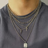 Salircon Punk Multilayer Chains Chunky Necklace Set Goth Spike Rivet Portrait Key Pendant Necklace Women Men Statement Jewelry - Image 1