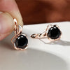 Mystic Rainbow Zircon Flower Earrings Multicolor Crystal Round Stone Hoop Earrings Rose Gold Color Engagement Earrings For Women - Image 11