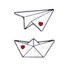 Origami Paper Airplane Paper Boat Enamel White Handcraft Lover Brooch Metal Badge Pin Cute Kids Costume Jewelry Gift - Image 8