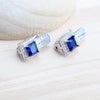 Bridal Silver Jewelry Sets Blue Zirconia Ladies Costume Pendant Wedding Necklace Set For Women Stone Earrings Bracelets Ring - Image 6