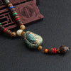Vintage Handmade Necklace Nepal Buddhist Mala Wood Beads Pendant Necklace Ethnic Fish Horn Long Statement Men Women's Jewelry - Image 29