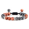Hematite and Stone Bead Stretch Bracelet with 8 mm Beads in Multiple Colors - Image 17