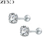 Zemo 3-8mm 316L Stainless Steel Crystal Studs Earrings with CZ for Women 4 Colors Rhinestone Earring Stud Party Ear Jewelry Gift - Image 10