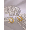 Stainless Steel Rose Gold Square Hoop Earrings for Women Simple Metal Plated Charm Jewelry Gift - Image 4