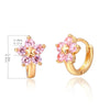 Cute Star Five Pink CZ Flower Small Circle Loop Huggie Hoop Earrings For Womens Children Girls Baby Kids Anti-Allergic Jewelry - Image 5