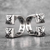 Vintage Gothic Flower Stainless Steel Mens Open Rings Punk Unique for Women Boyfriend Biker Jewelry Creativity Gift - Image 1