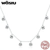 Silver Sparkling CZ Station Chokers Necklace For Women Jewelry Valentines Wedding Gift - Image 1