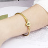 Girls Gold Color Stainless Steel Heart Bracelet Bangle With Letter Initial Alphabet Charms Bracelets For Women - Image 41