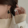 Korean Asymmetric Hollow Black Heart Dangle Earrings For Women Temperament Exaggerated Drop Earrings Party Jewelry - Image 4