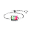 Silver 5 Style Emerald Cut Geometric Tourmaline Adjustable Finger Rings For Women Party Jewelry - Image 10