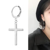 1 Pair Stainless Steel Stud Earrings for Men/Women Cross Pendant Long Tassel Unisex Hoop Earrings Punk Gothic Metal Jewelry - Image 2