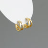 Silver Simple Glossy Double Ear Buckle for Women Unique Charm Party Hoop Earrings Jewelry Accessories - Image 3