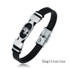 Stainless Steel 12 Constellation Bracelets Zodiac Black Leather Couple Bracelet For Men And Women Jewelry Hombre - Image 14