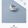 Modian Double Layer Geometric Line Sterling Silver 925 Thick Ring for Women Simple Ring Party Gift Fine Jewelry