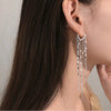 Silver Color Light Long Tassel Hoop Earrings Female Temperament Love Heart Handmade Jewelry Gift - Image 1
