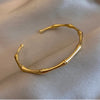 Dieyuro 316L Stainless Steel Temperament Bamboo Open Thin Bangle Handmade Anniversary Gift - Image 7
