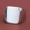 Wide Square Signet Ring for Men in Stainless Steel - Image 23
