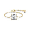 5 Style Clear CZ Link Chain Ring Silver Adjustable Charm Gold Color Rings For Women Wedding Jewelry - Image 10