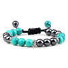 Hematite and Stone Bead Stretch Bracelet with 8 mm Beads in Multiple Colors - Image 9