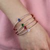 Colorful birthstone red blue green white tear drop CZ bangle bracelet women open cuff bangles - Image 3